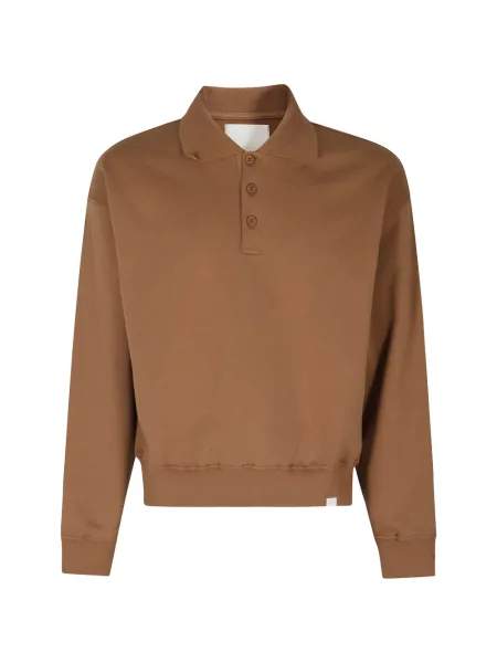 Lung tricou polo Woc maro