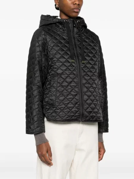 Geacă Max Mara cu glugă negru