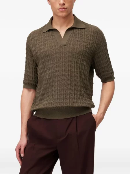 Tricou Retori cu model argyle verde