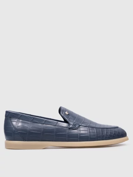 Кожаные лоферы Stefano Ricci голубые