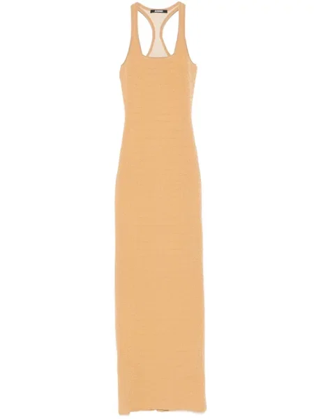 Maksi sukienka maxi Jacquemus garniturowa brązowa