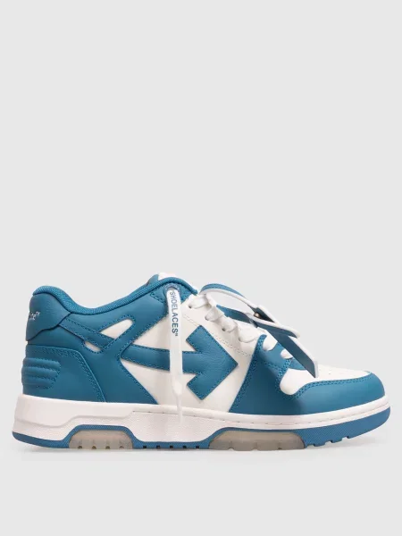 Кожаные кроссовки Off-white в деловом стиле синие