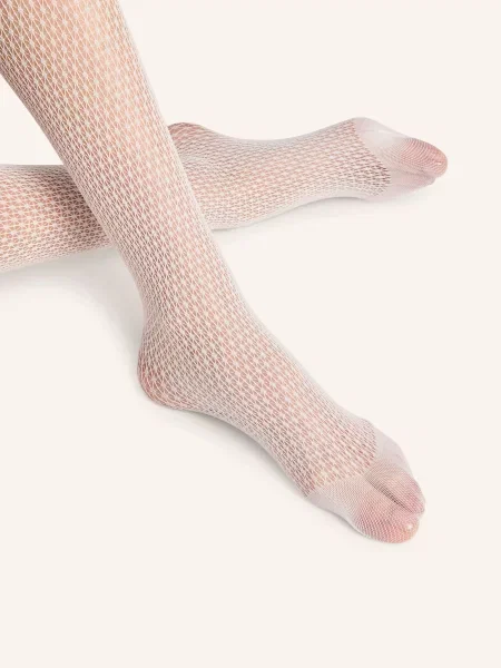 Falke Pończochy Samonośne Net beige białe