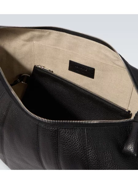 Duża koszulka Lemaire skórzana czarna