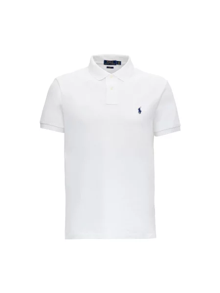 Długa koszulka Polo Ralph Lauren z siateczką z długim rękawem biała