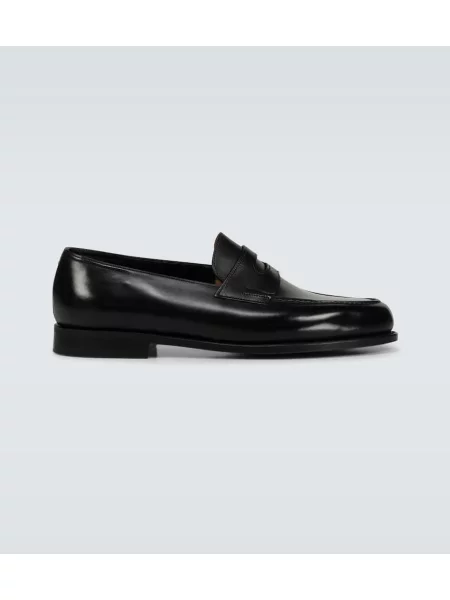 Usnjene loaferke John Lobb črna