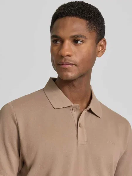 Koszulka polo o kroju regular fit z czystej bawełny S.oliver Red Label beżowa
