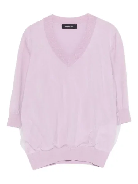 Top Fabiana Filippi z dekoltem w serek fioletowy