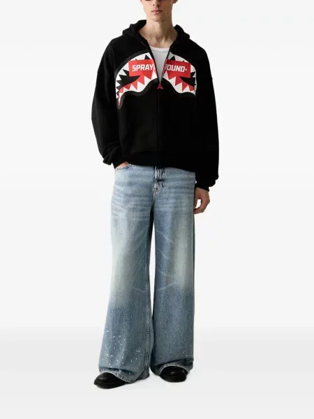 Hanorac cu glugă Sprayground cu imagine negru