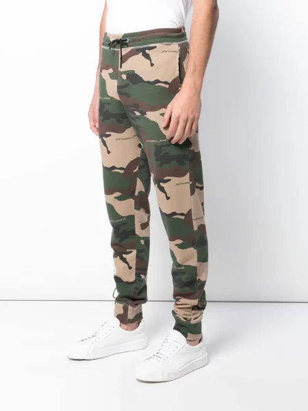 Maskáčové tepláky Off-white s potiskem bílé