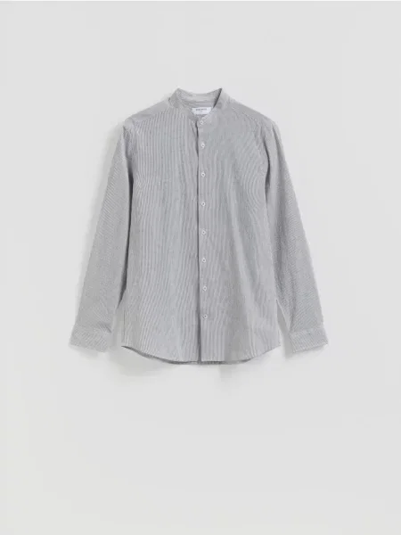 Reserved Cămașă slim fit cu guler înalt negru
