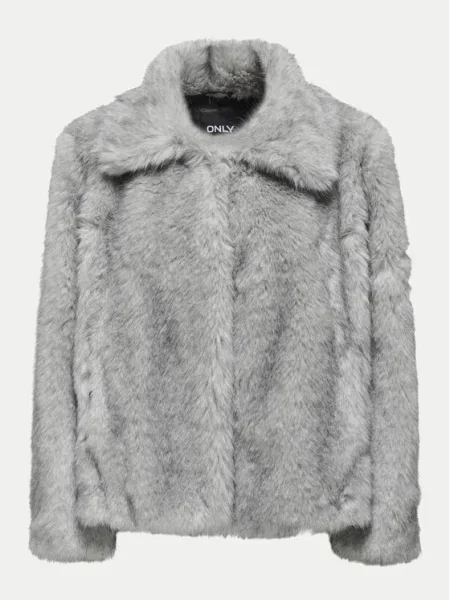 Palton de blană Only gri