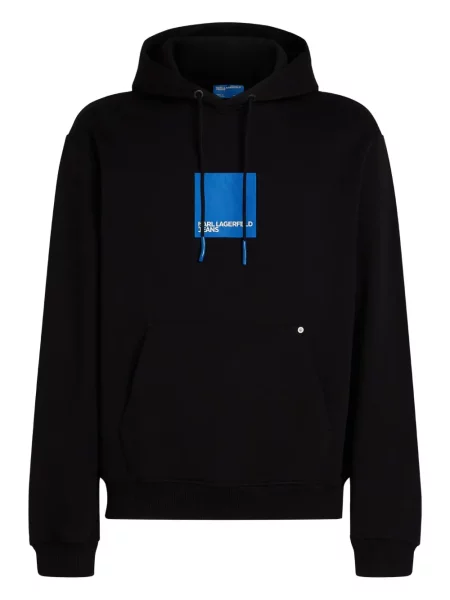 Hanorac cu glugă Karl Lagerfeld Jeans cu imagine negru