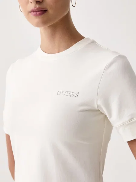 Guess T-shirt z modalem GRETA beżowa