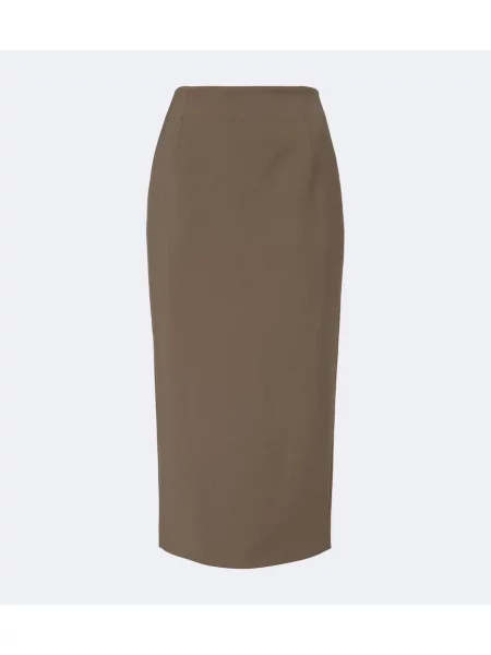 Fustă tip creion Mugler de lână gri