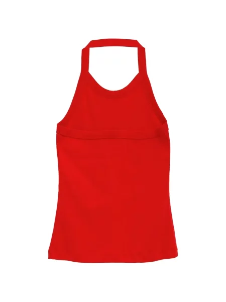 Top Flore Flore cu gât halter roșu