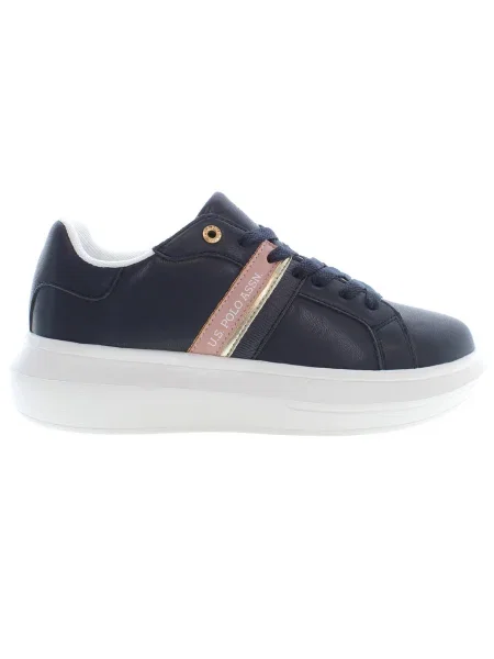 Sneakersy U.s Polo Assn. skórzane niebieskie