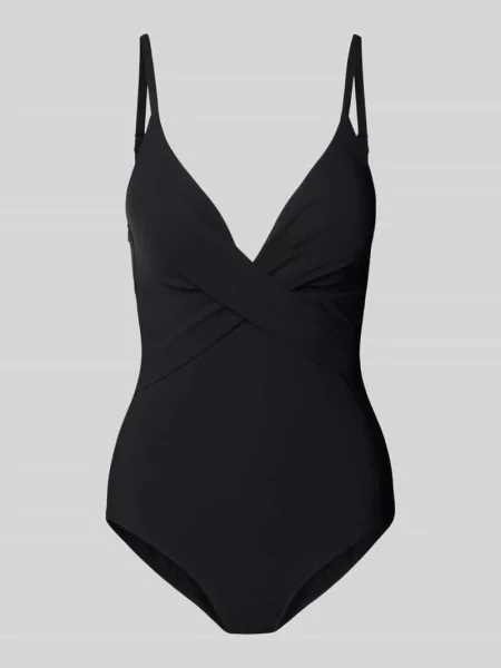 Kostium kąpielowy z głębokim dekoltem w serek model SOLID' Barts czarny