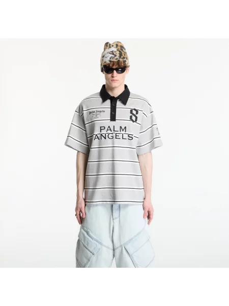 Tricou Palm Angels Palm Sport Stripes Polo S/S UNISEX Navy Blue/ White M alb