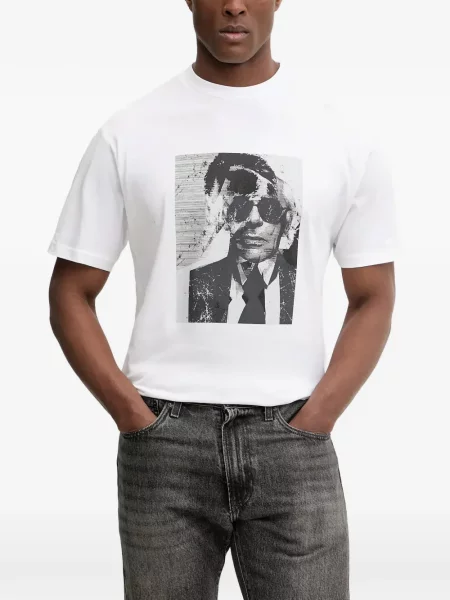 Tricou Karl Lagerfeld cu imagine alb
