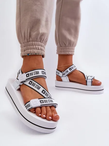 Sandały Big Star Shoes na platformie szare