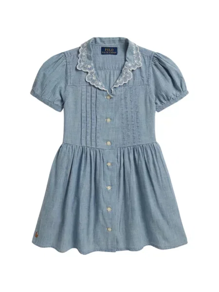 Sukienka koszulowa dziecięca Polo Ralph Lauren niebieska