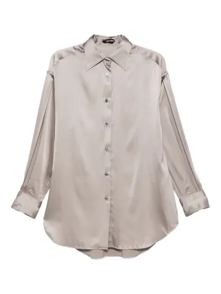 Cămașă Tom Ford din satin gri