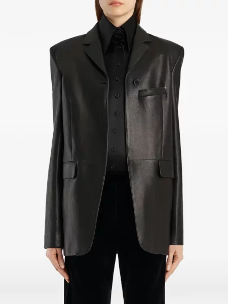 Geanta de piele Khaite negru