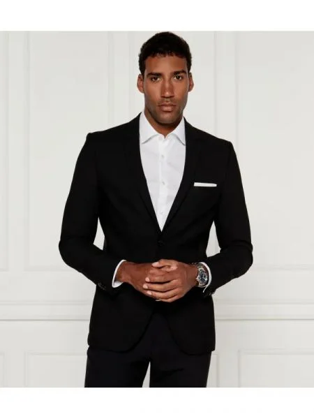 HUGO De lână sacou negru