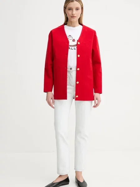 Кардиган з домішкою вовни Bally червоний