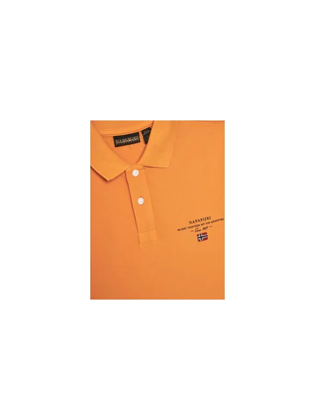 Napapijri Polo marškinėliai Elbas 5 D Regular Fit oranžinė