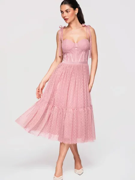 Rochie midi Edoti roz