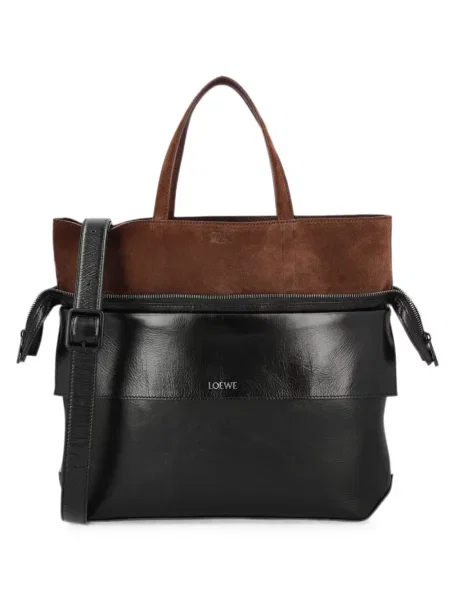Δερμάτινη τσάντα Loewe μαύρο