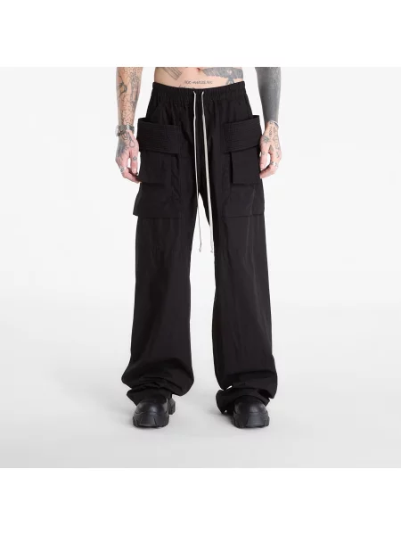 Široke noge vrvica za zategovanje kargo hlače Rick Owens Drkshdw črna
