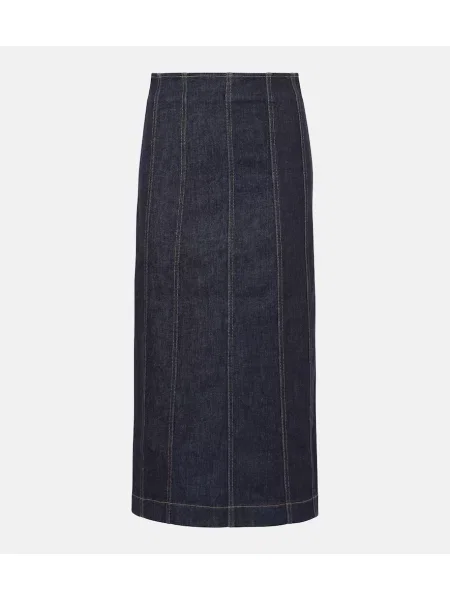 Maksi spódnica jeansowa Veronica Beard niebieska