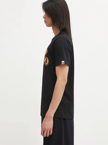 A Bathing Ape tricou din Script Logo cu imprimeu negru
