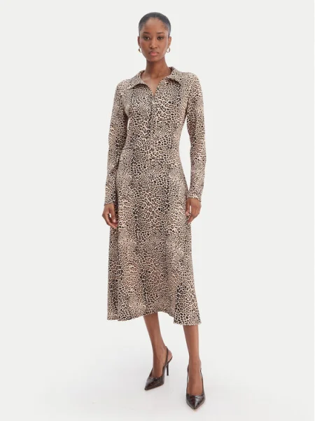 Morgan Rochie tip bluză / maro coniac / negru bej