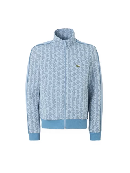 Bluza rozpinana Lacoste żakardowa niebieska