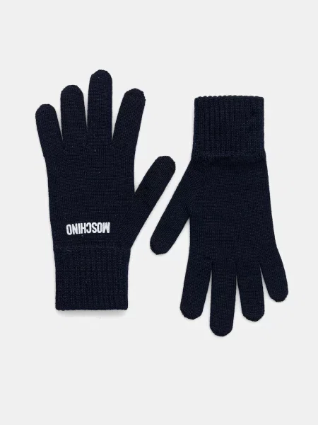Moschino mănuși cu lână bleumarin