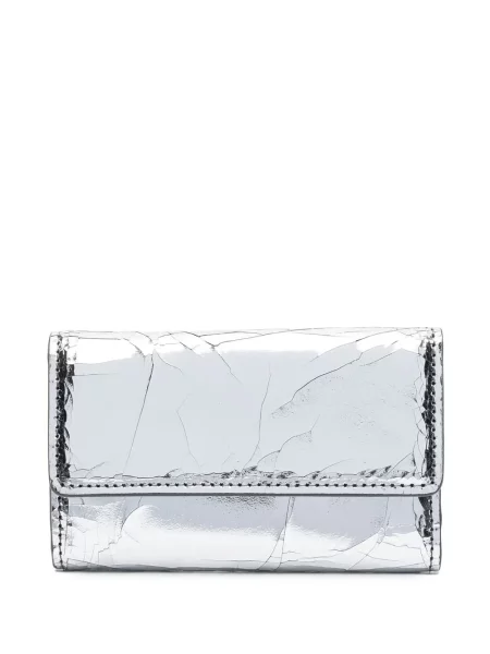 Portofel Maison Margiela din piele argintiu