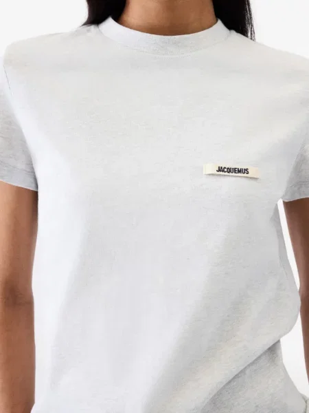 Tricou Jacquemus cu broderie gri