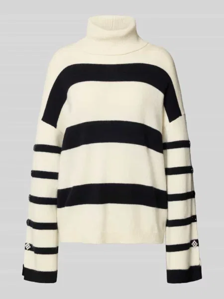 Golf o kroju regular fit z czystej wełny model ‘LIU JO BETTER’ Liu Jo White biały