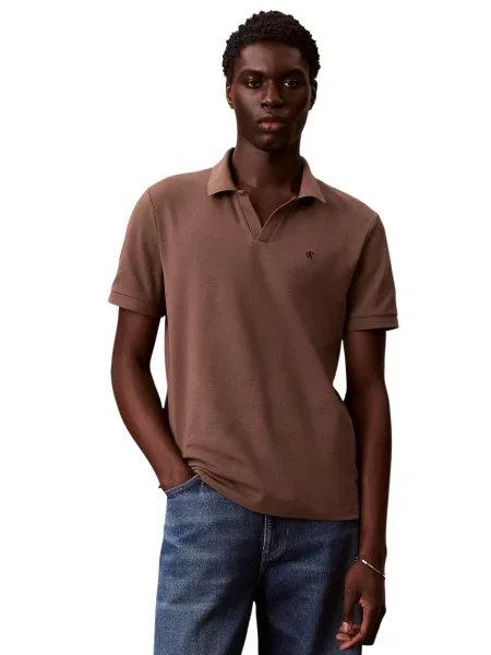 Polo majica Calvin Klein rjava
