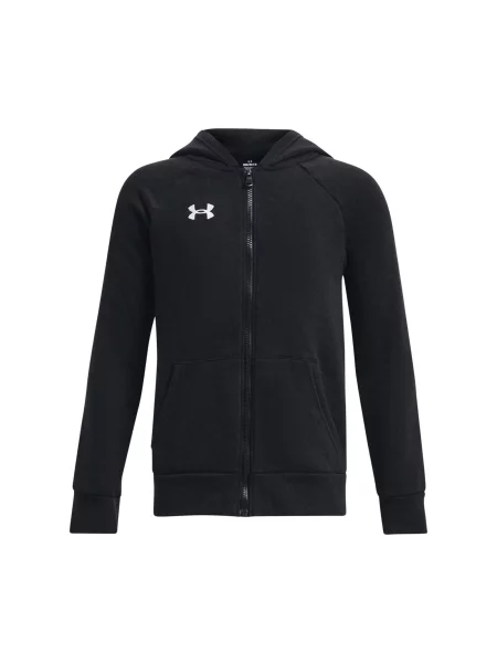 Dziecięca polarowa bluza z kapturem zapinana na Under Armour Rival biała