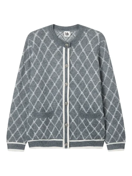 Kardigan B+ab z wzorem argyle szary