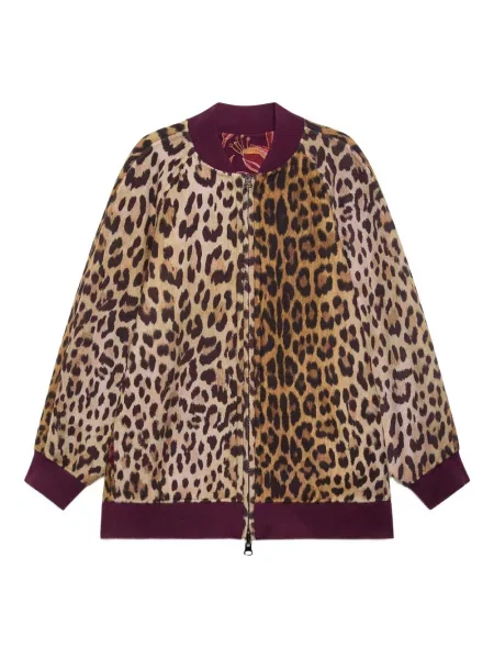 Bluza Maliparmi w kwiatki z nadrukiem dwustronna fioletowa