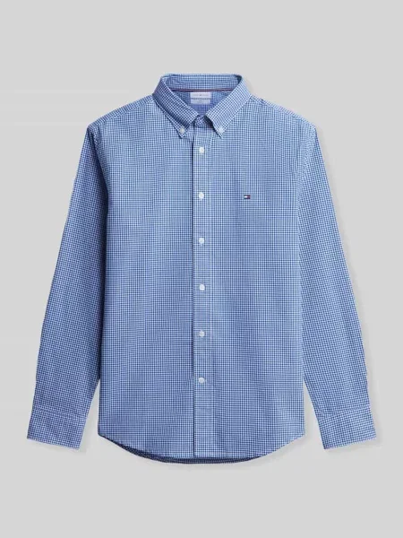 Koszula casualowa o kroju regular fit z wyhaftowanym logo Tommy Hilfiger niebieska