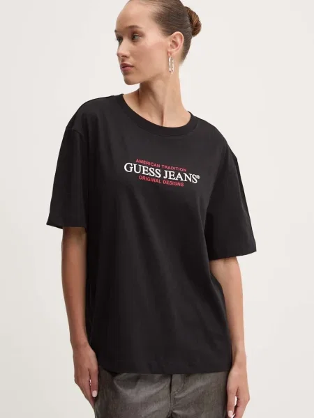 Tričko Guess Jeans černá