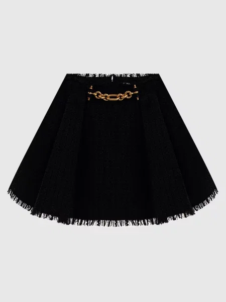 Твидовая юбка мини Balmain черная