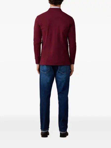 Lung tricou polo Hackett London roșu